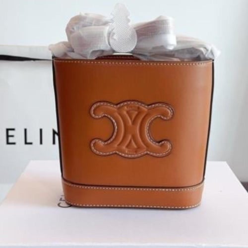 CELINE SMALL BUCKET CUIR TRIOMPHE-Tan