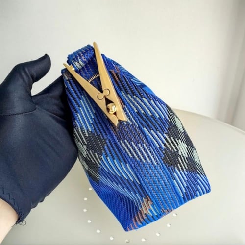 BURBERRY Peg Duffle Mini Woven Top-Handle Bag