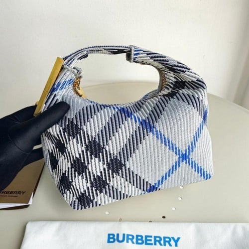 BURBERRY Peg Duffle Mini Woven Top-Handle Bag