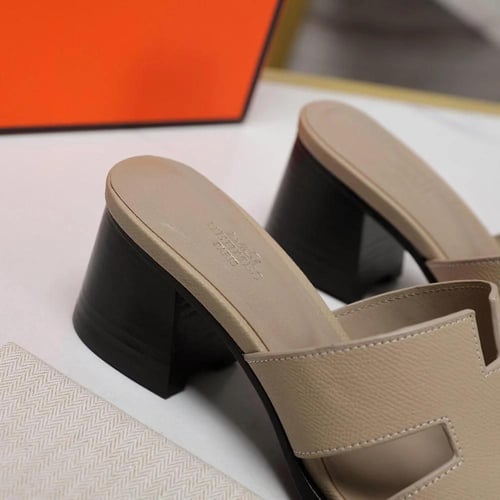 ‏ Hermès Oran Beige slipper