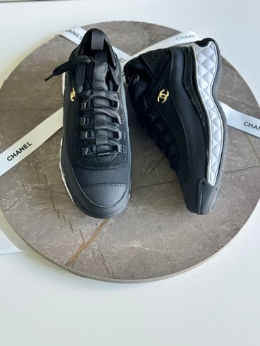 Chanel Black shoes - Nylon And Suede CC Low Top Sn...
