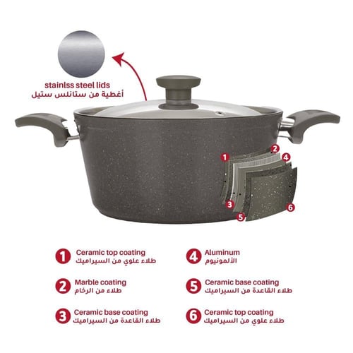 طقم قدور جرانيت مستر كوك - 5 قطع