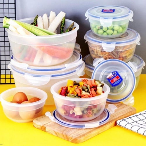 حافظة سلطة دائرية لوك آند لوك - 1.4 لتر - بلاستيك