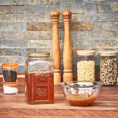 برطمان زجاج باشاباشي بغطاء ستيل - 3 لتر