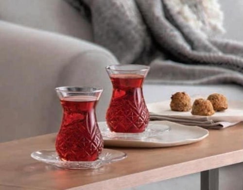 طقم كاسات شاي تركي باشاباشي تيمليس - 6 قطع - 155 م...
