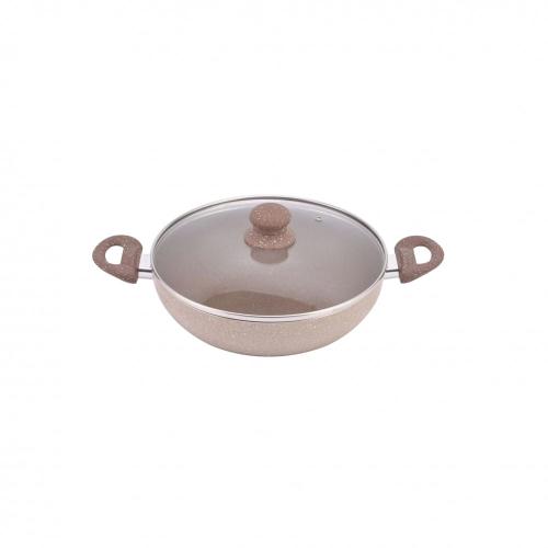 مقلاة بغطاء مستر كوك - جرانيت - بغطاء زجاج - 34 سم