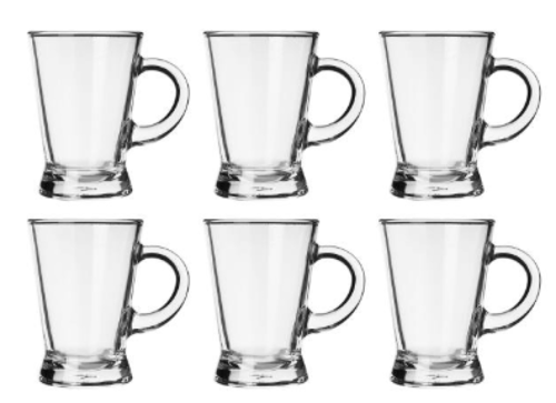 كوب قهوة / شاي زجاج باشاباشي باريستا- 6 قطع-180 مل