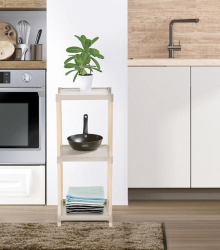 رفوف بلاستيكية متعددة الأغراض فيكس وود - ثلاث طبقا...