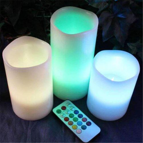 شموع LED مع تحكم عن بعد - بدون لهب