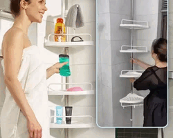 أرفف زاوية الحمام قابلة للتمديد