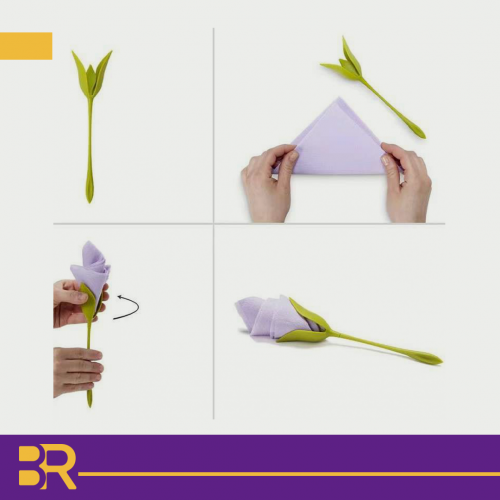 منديل تزيين شكل وردة