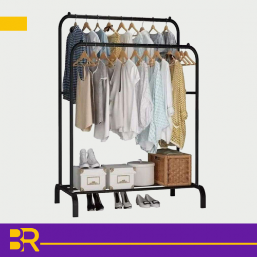 علاق ملابس ثنائي اسود 6804