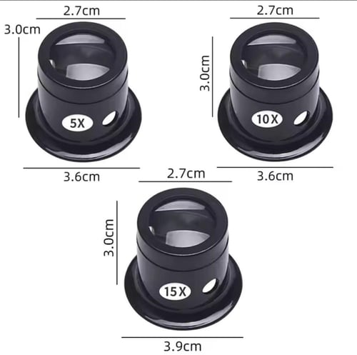 طقم عدسات مكبرة من 5x 10x 15x زوم مع حامل