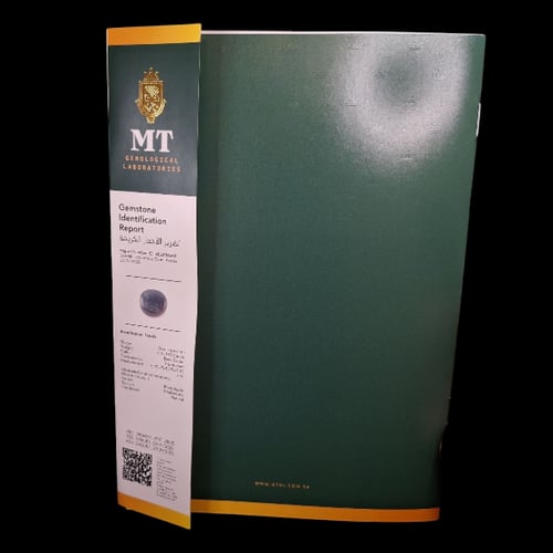 حجر عقيق اخضر 'طحلبي طبيعي مفحوص بشهادة مختبر