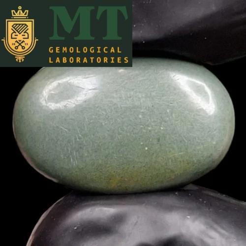 حجر عقيق أخضر مزرق لون رائع قاتم طبيعي مفحوص و موث...