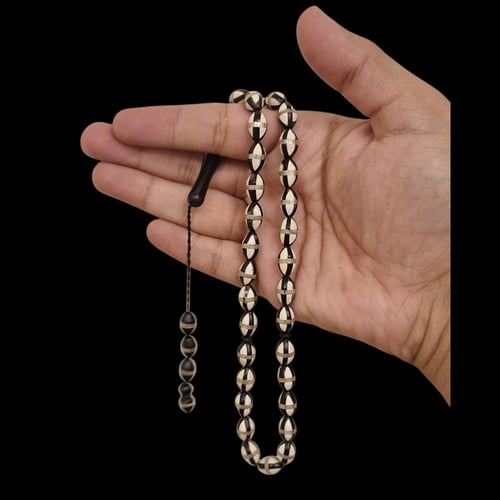 سبحة من خشب الكوك 33 خرزة تطعيم جميل