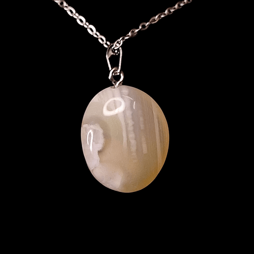 اكسسوار تعليقة حجر عقيق ورد الربيع الطبيعي