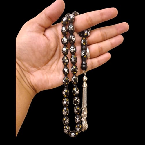 سبحة من خشب الكوك مع تطعيم رائع