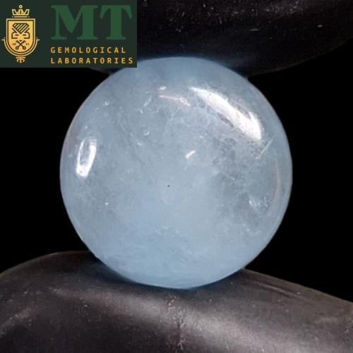 حجر اكوامارين طبيعي مفحوص و موثق بشهادة مختبر