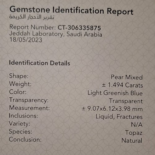 حجر توباز الطبيعي قصة الكمثرى مفحوص وموثق بشهادة م...