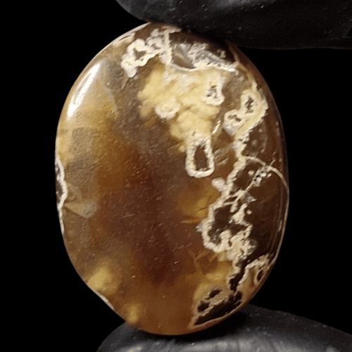 حجر عقيق خرائطي بني طبيعي