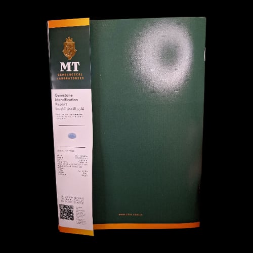 حجر اكوامارين طبيعي مفحوص و موثق بشهادة مختبر