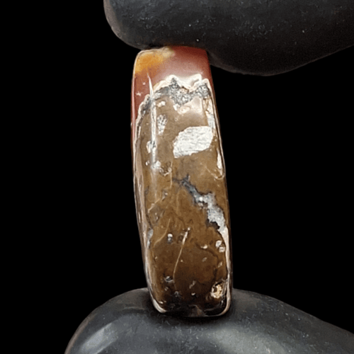 حجر عقيق خرائطي مشمشي طبيعي