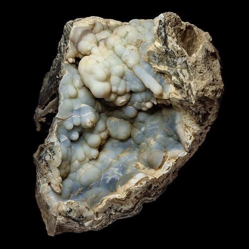 حجر عقيق العنب خام طبيعي مع الحاضن تحفة للإقتناء أ...