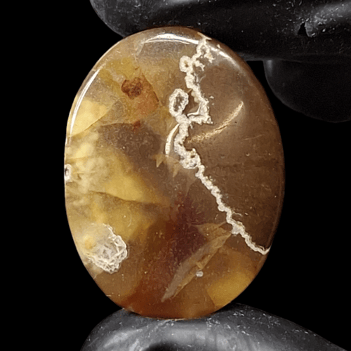 حجر عقيق خرائطي بني طبيعي