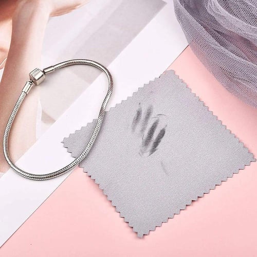 قطعة مربعة لتنظيف وتلميع المجوهرات الفضة والذهب