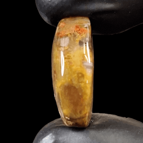 حجر عقيق طبيعي تداخل واندماج بالألوان تشكيل جميل