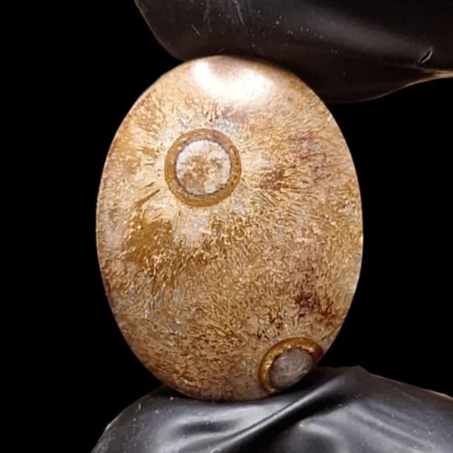 حجر عقيق داؤدي طبيعي مصور هيئة عينين