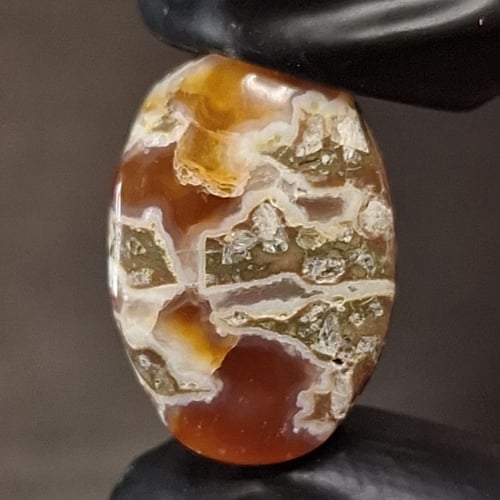 حجر عقيق خرائطي مصور (لله) مشمشي طبيعي