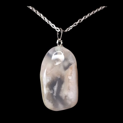 تعليقة حجر عقيق ورد الربيع طبيعي