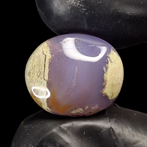 حجر عقيق خرائطي بنفسج اليمن طبيعي حجم صغير