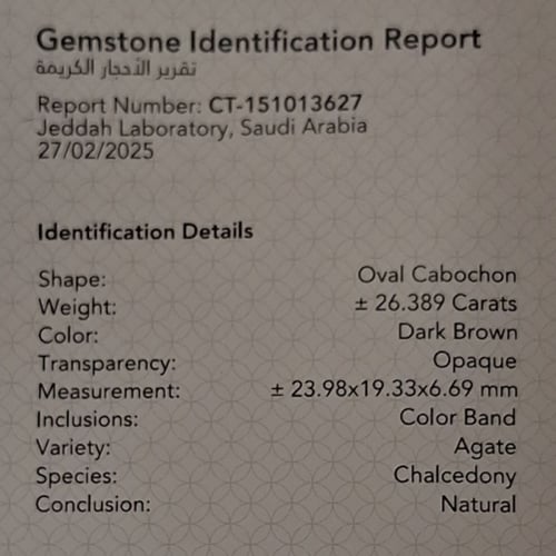 حجر عقيق مصور رأس طير طبيعي مفحوص و موثق بشهادة مخ...