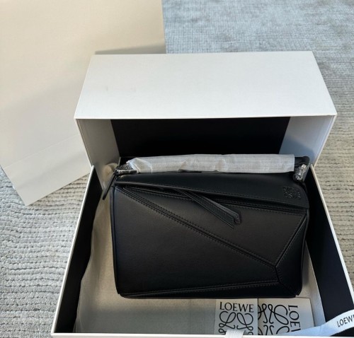 loewe small leather puzzle top-handle bag