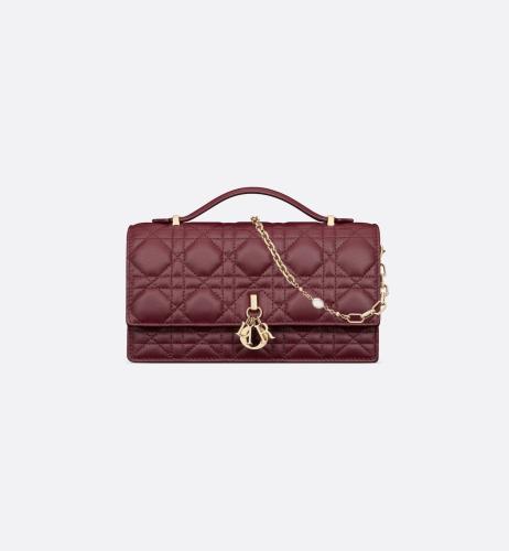 Burgundy Cannage Lambskin