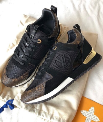 Black Suede, Mesh and Monogram Canvas Run Away Sne...