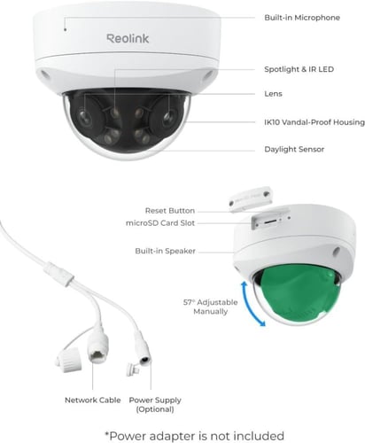 كاميرا Reolink Duo 2V PoE: كاميرا IP بتقنية PoE مق...