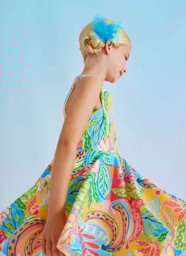 فستان كريب بألوان زاهية