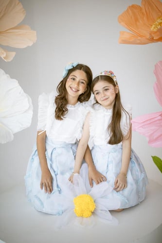 طقم بلوزة وتنورة من الجاكارد الراقي للمناسبات