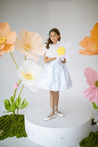 طقم بلوزة وتنورة من الجاكارد الراقي للمناسبات