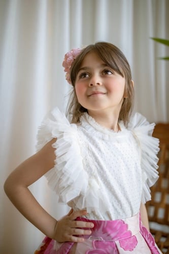 طقم تنورة وبلوزة فلورال