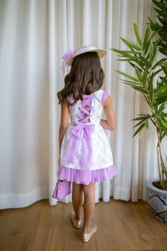 فستان كوتون كاندي مع حزام تل في الظهر