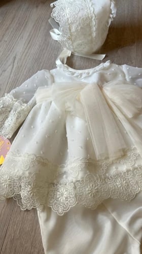 فستان مواليد راقي من 3 قطع