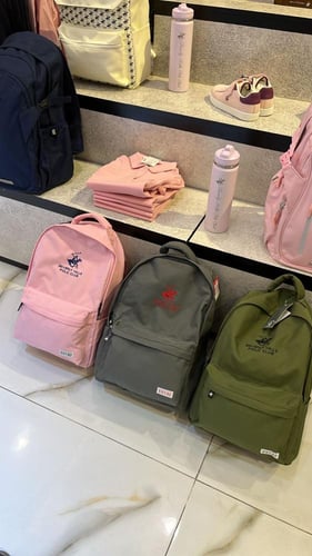 مجموعة شنطة بولو مدرسية وردي