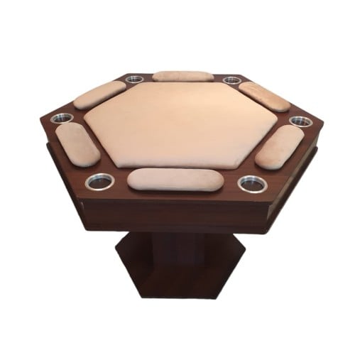 طاولة بلوت سداسية مرتفعه بيج