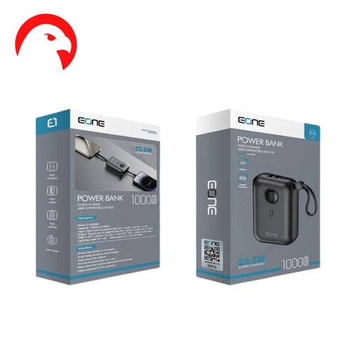 شاحن متنقل مع كيابل مدمجة - بور بانك EONE بسعة 100...
