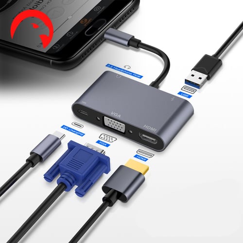 وصلة شاشة VGA / HDMI / USB 3 / PD / AUX فيجا اتش د...